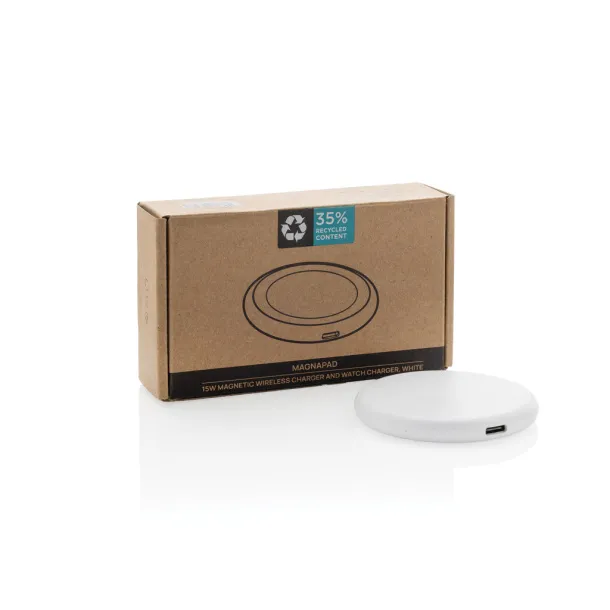 Magnapad 15W RCS rplastic magnetic 3 in 1 charging pad - XD Collection White 