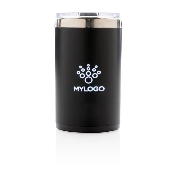  Engraved sample of Light up logo coffee mug Black