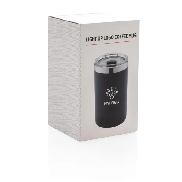  Engraved sample of Light up logo coffee mug Black