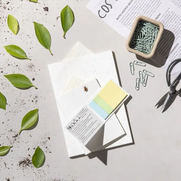  Memo holder, sticky notes, seed paper white