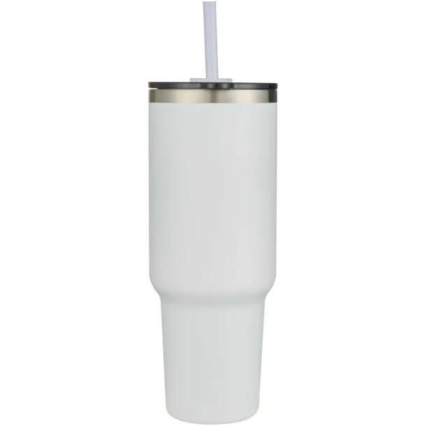 Sydney 1200 ml double wall RCS certified copper vacuum insulated tumbler with straw White