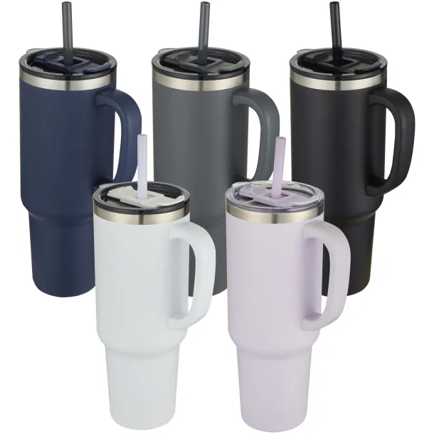 Sydney 1200 ml double wall RCS certified copper vacuum insulated tumbler with straw Navy Blue