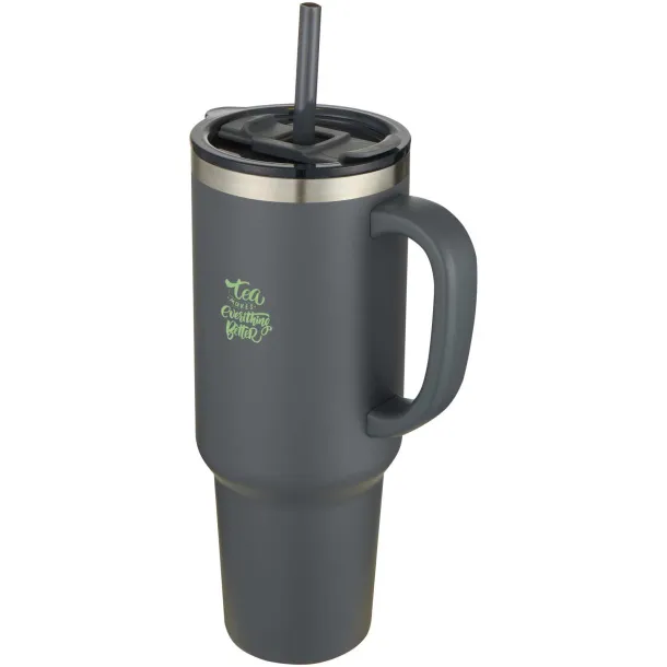 Sydney 1200 ml double wall RCS certified copper vacuum insulated tumbler with straw Grey