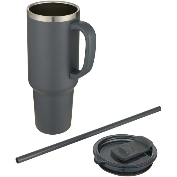 Sydney 1200 ml double wall RCS certified copper vacuum insulated tumbler with straw Grey