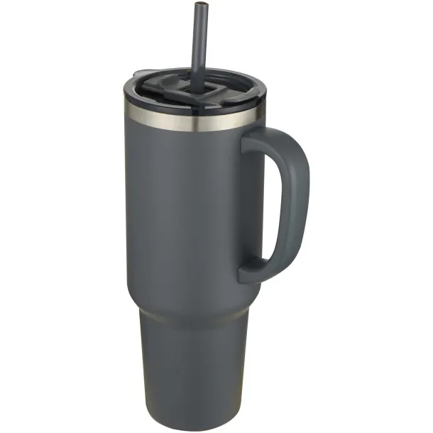 Sydney 1200 ml double wall RCS certified copper vacuum insulated tumbler with straw Grey