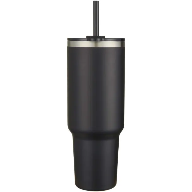 Sydney dvostruko izolirana termos čaša s RCS certificiranom bakrenom vakuumskom izolacijom i slamkom, 1200 ml Solid black