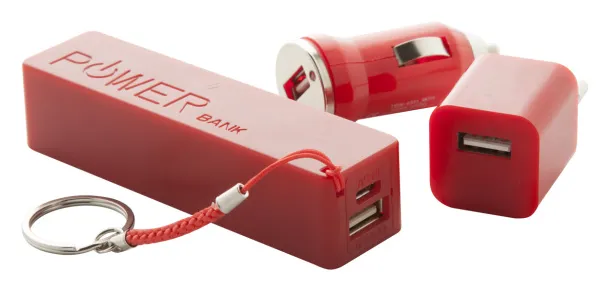Rebex USB charger and power bank set Red