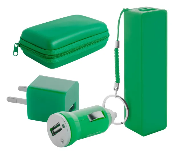 Rebex USB charger and power bank set Green