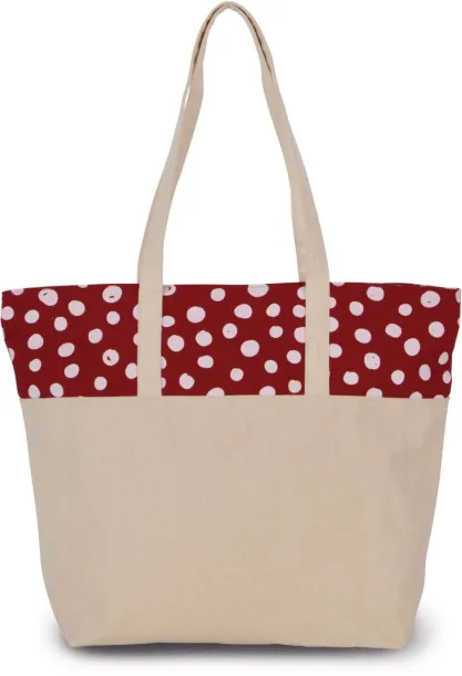  Polka točkasta torba za kupovinu, 310 g/m² - Kimood Tomato Red Bijela
