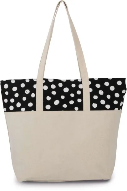  POLKA DOT SHOPPING BAG - 310 g/m² - Kimood Black White