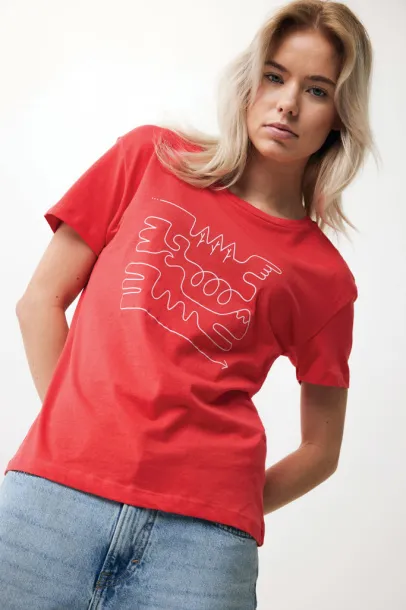  Iqoniq Yala women lightweight recycled cotton t-shirt - iqoniq Red 