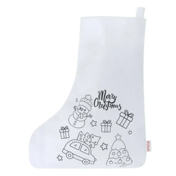  Christmas sock for colouring, Christmas pattern, crayons Bijela