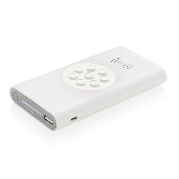  8.000 mAh wireless 5W powerbank with type C White