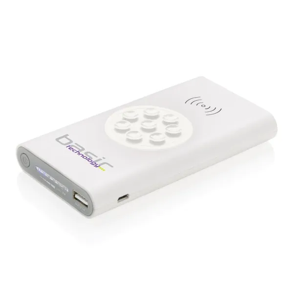  8.000 mAh wireless 5W powerbank with type C White