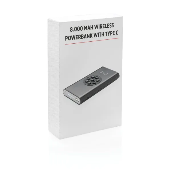  8.000 mAh wireless 5W powerbank with type C Black