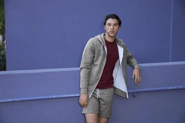  Unisex zip hoodica - American Apparel Peppered Lapis