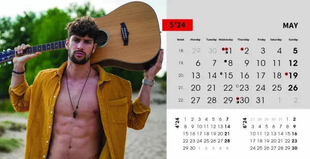  "MASCULINE" 13 sheets, format: 20,5x14,5 cm, desk calendar, envelope, P/50 Color