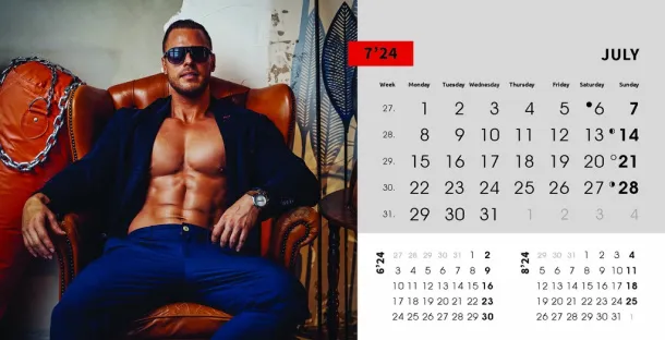  "MASCULINE" 13 sheets, format: 20,5x14,5 cm, desk calendar, envelope, P/50 Color