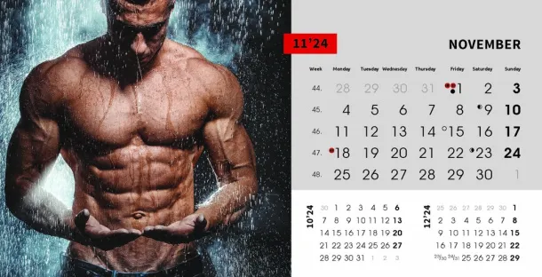  "MASCULINE" 13 list., dim: 20,5x14,5 cm, stolni kalendar, koverta, P/100 Color