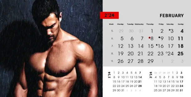  "MASCULINE" 13 list., dim: 20,5x14,5 cm, stolni kalendar, koverta, P/100 Color