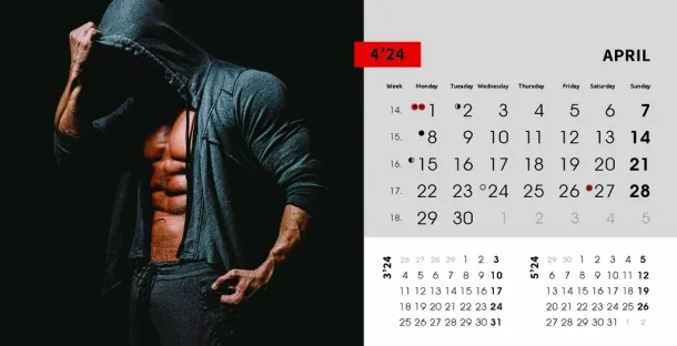  "MASCULINE" 13 list., dim: 20,5x14,5 cm, stolni kalendar, koverta, P/100 Color