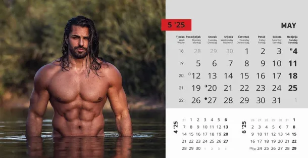  "MASCULINE" 13 sheets, format: 20,5x14,5 cm, desk calendar, envelope, P/50 Color