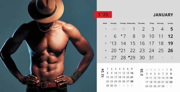  "MASCULINE" 13 sheets, format: 20,5x14,5 cm, desk calendar, envelope, P/50 Color
