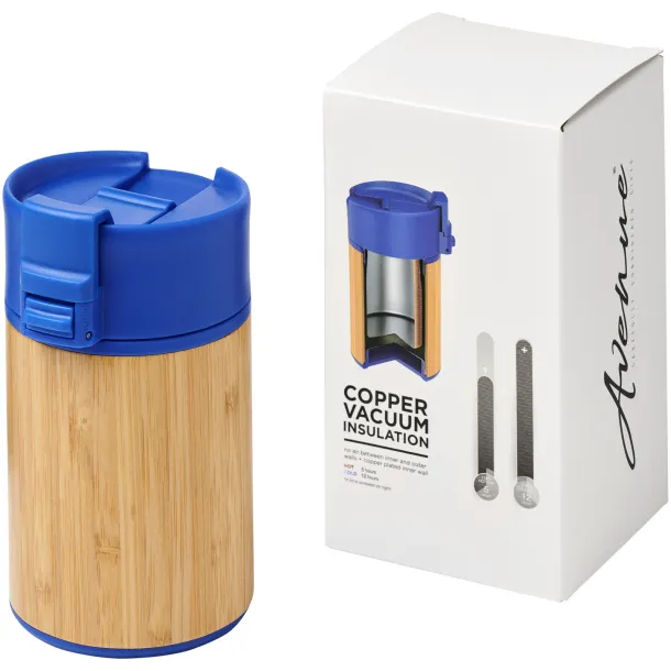 Arca 200 ml leak-proof copper vacuum insulated bamboo tumbler Royal blue