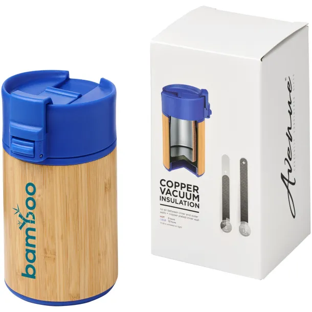 Arca 200 ml leak-proof copper vacuum insulated bamboo tumbler Royal blue
