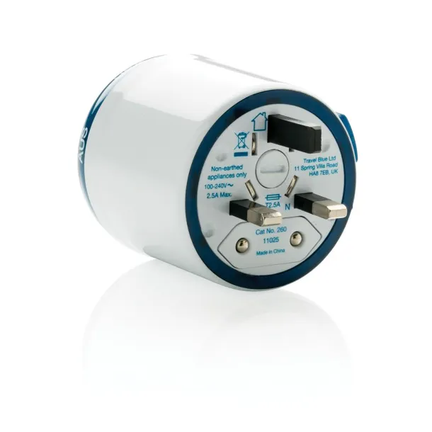 Travel Blue world travel adapter White