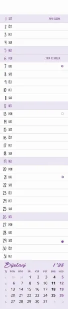  "Poslovni USKI zidni planer kalendar" Color