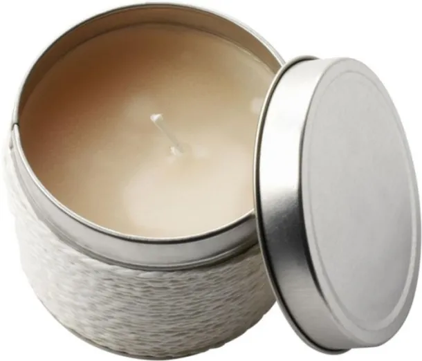  Tin with scented candle Zora white