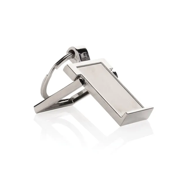  RSC recycled zinc alloy phone stand keychain - XD Collection Silver 