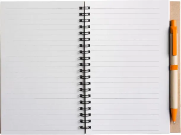 Stella Wire bound notebook with ballpen.  Narančasta