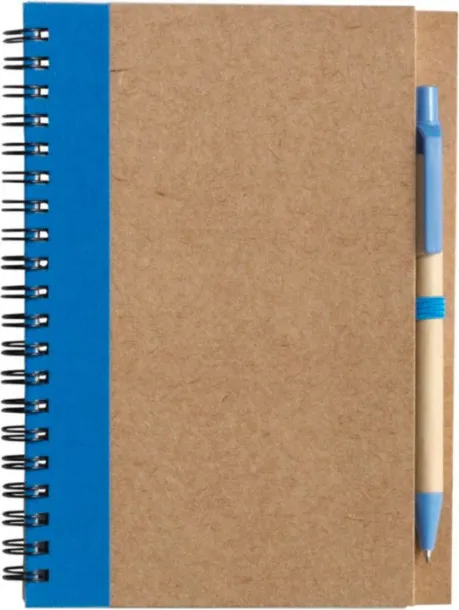 Stella Wire bound notebook with ballpen.  light blue