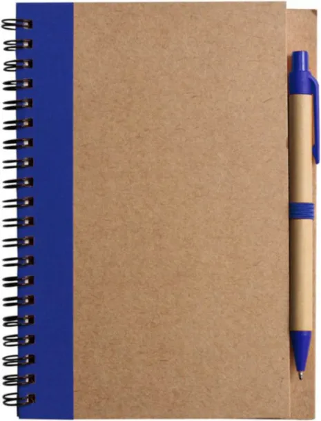 Stella Wire bound notebook with ballpen.  blue