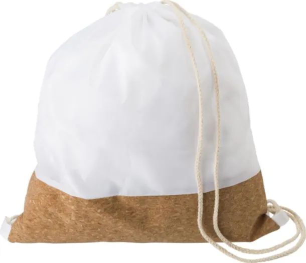 Elodie rPET and cork drawstring backpack  white