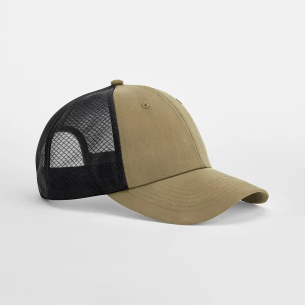  Trucker šilterica s mrežastom tkaninom - 6 panela - Beechfield Desert Sand Crna