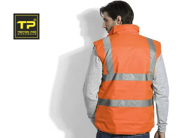 SAFETY DUO Reverzibilni unisex sigurnosni prsluk - TEKTON PRO Neon narančasta