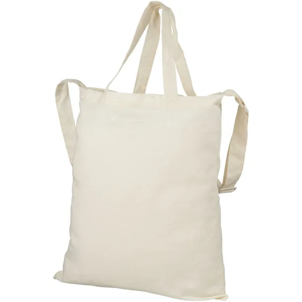 Verona 100 g/m² dual carry cotton tote bag - Bullet Natural
