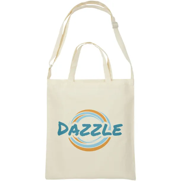Verona 100 g/m² dual carry cotton tote bag - Bullet Natural