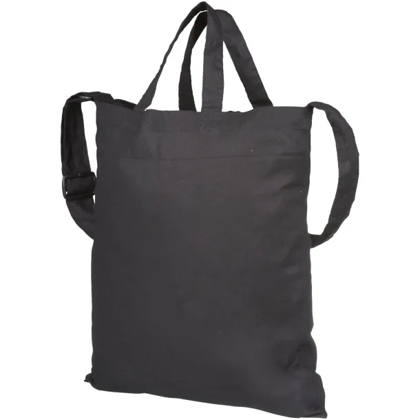 Verona 100 g/m² dual carry cotton tote bag - Bullet Solid black