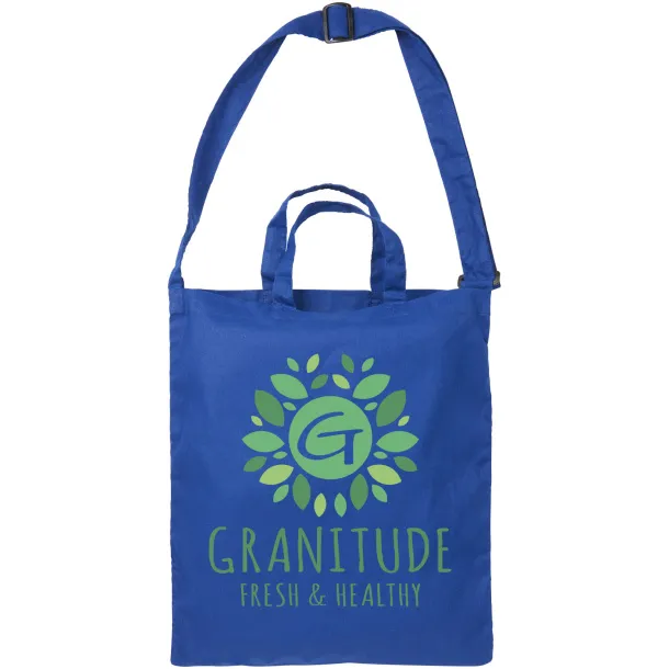 Verona 100 g/m² dual carry cotton tote bag - Bullet Royal blue