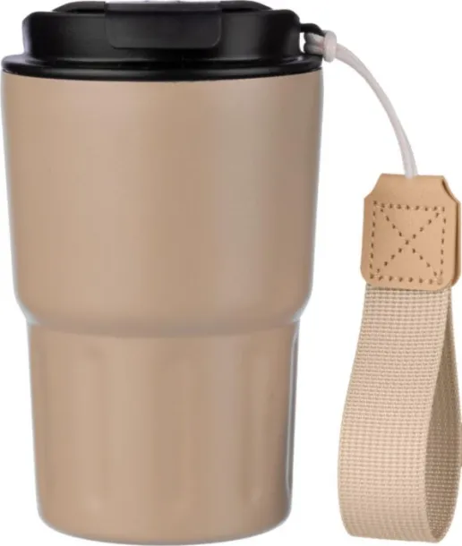  Stainless steel double walled mug Louisa beige