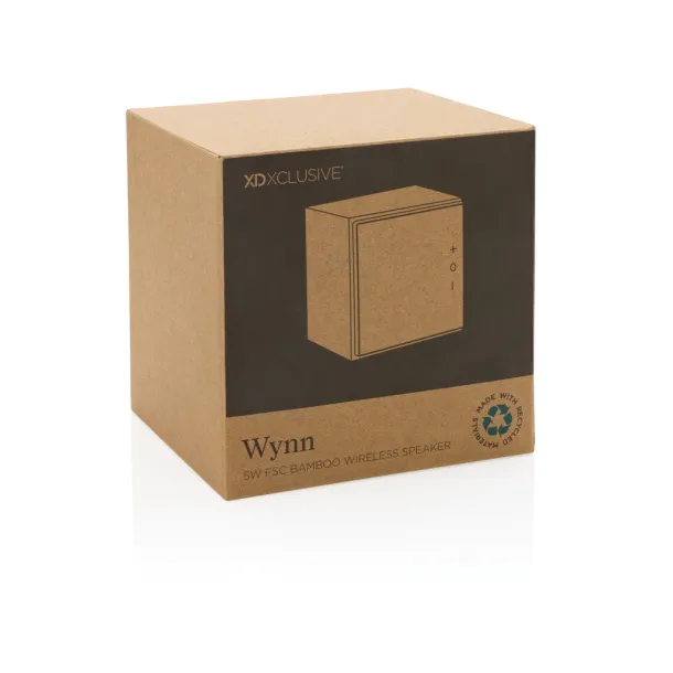  Wynn 5W FSC® bamboo wireless speaker - XD Xclusive Brown 