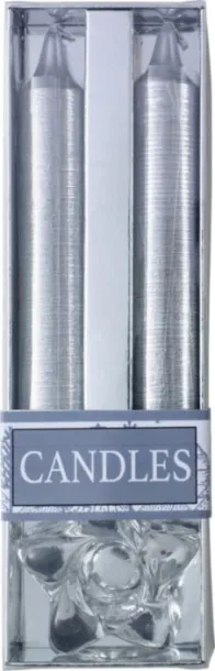 Alexia dvije svjetlucave svijeće sa staklenim držačem Srebrna