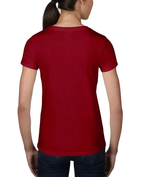  WOMEN'S LIGHTWEIGHT V-NECK TEE - Anvil Independence Red
