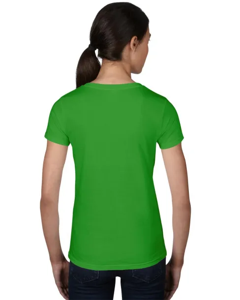  WOMEN'S LIGHTWEIGHT V-NECK TEE - Anvil Green Apple