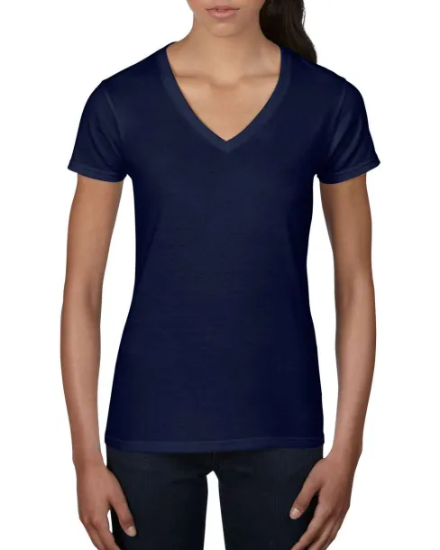  WOMEN'S LIGHTWEIGHT V-NECK TEE - Anvil Navy