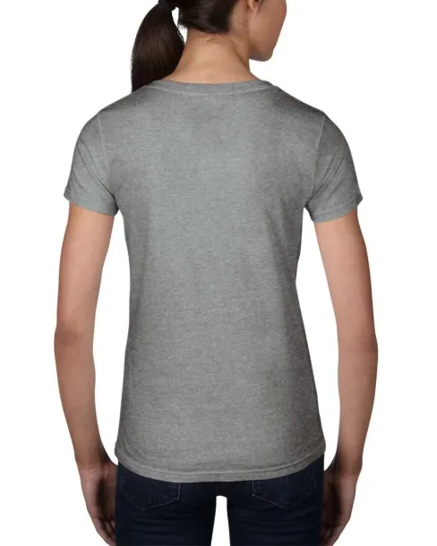  WOMEN'S LIGHTWEIGHT V-NECK TEE - Anvil Graphite Heather